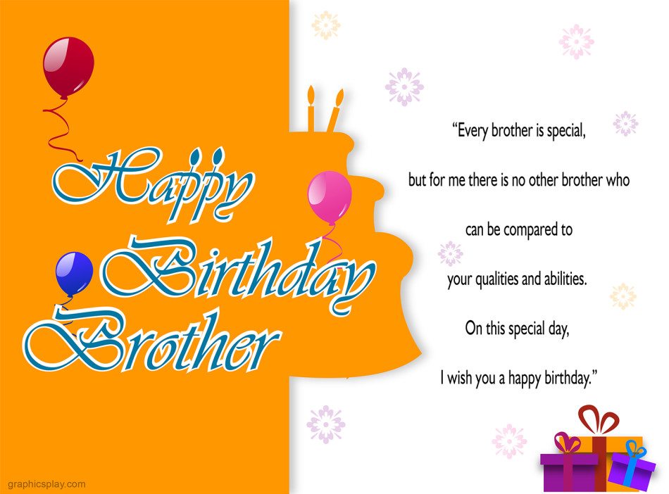 Happy Birthday Brother Greeting with Quotes 1