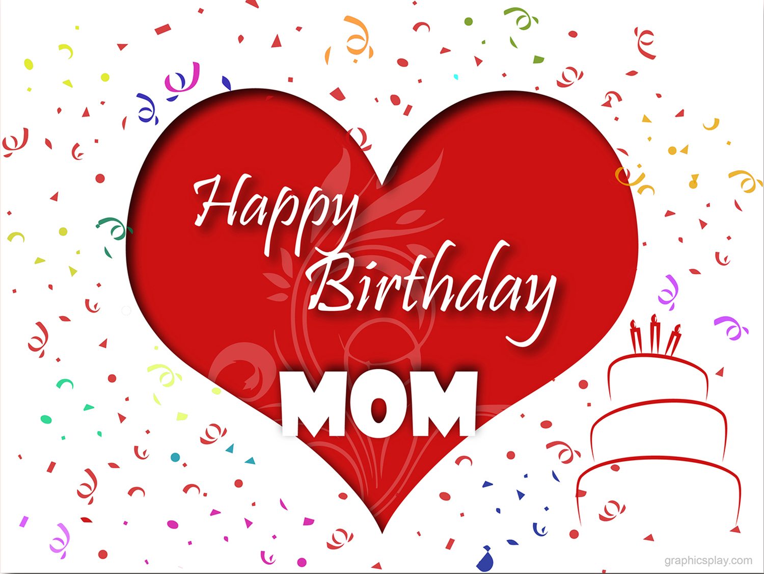 Download Happy Birthday Mom Greeting With Love - GraphicsPlay