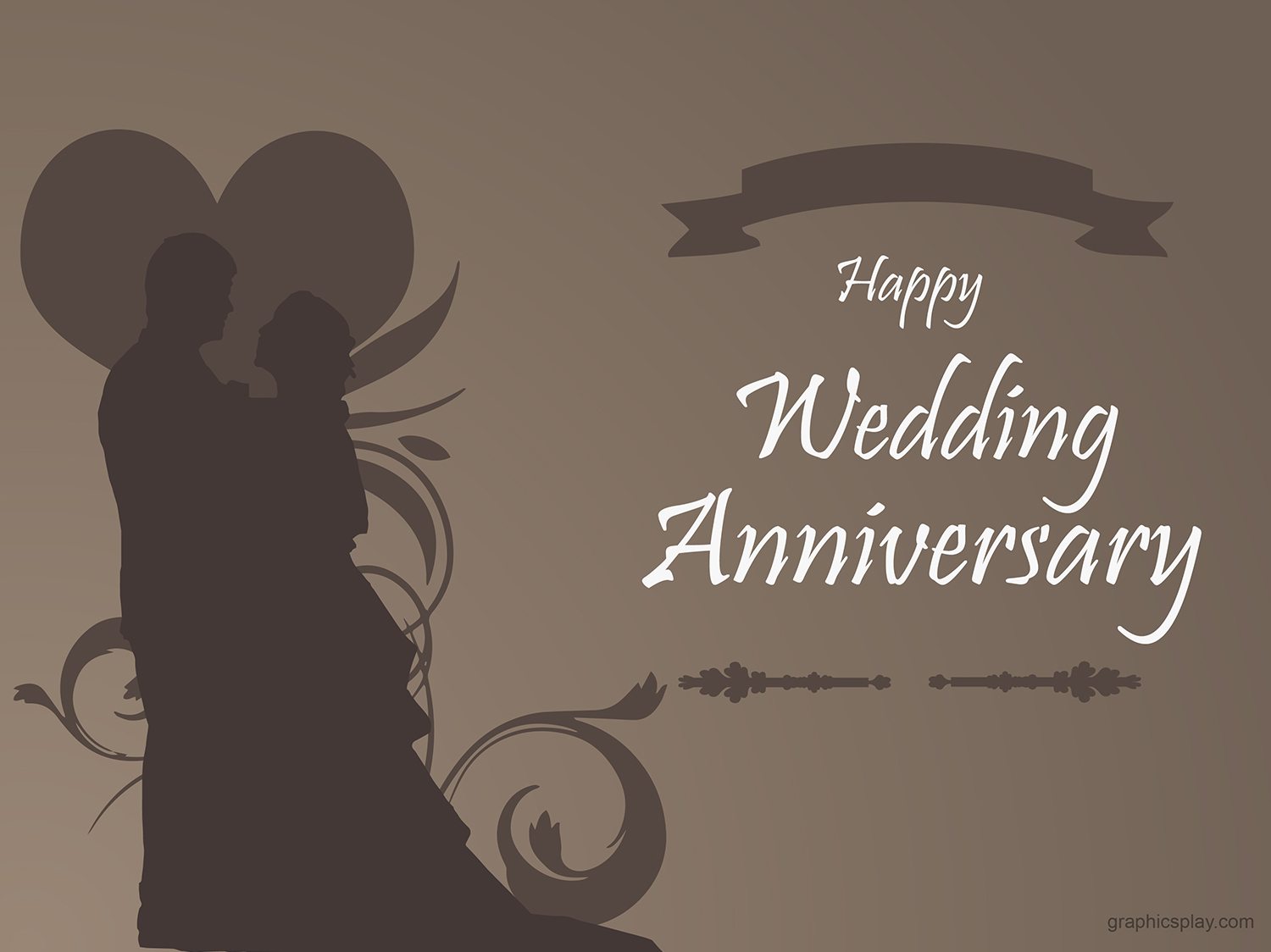 Happy Wedding Anniversary Beautiful Greeting - GraphicsPlay