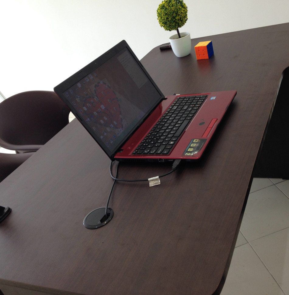 laptop on table